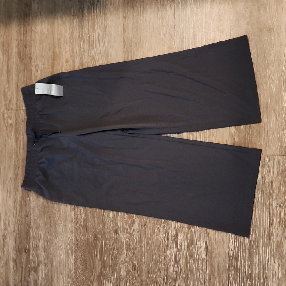 Ideology Wide-Leg Woven Pants Deep Charcoal